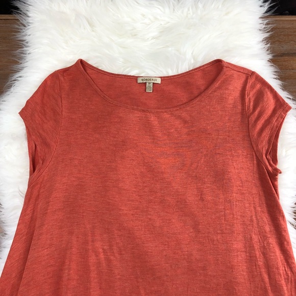 Anthro Bordeaux | Orange Asymmetrical Swing Tunic - Picture 3 of 8